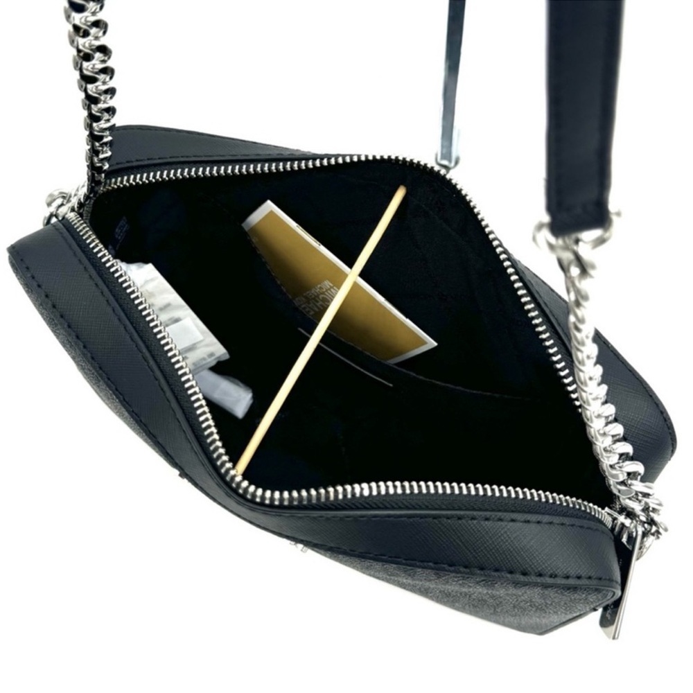 Michael Kors Large Jet Set Item EW Crossbody Bag Black Signature - Picture 8 of 11